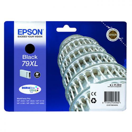 Epson Cartucho Preto 79XL 2600 paginas WorkForce Pro WF-5xxx Series / WF-4630DWF , Epson , EPSC13T79014010 , 8715946535982
